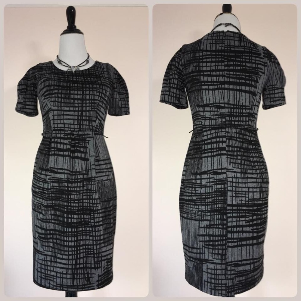 Calvin Klein Sheath Dress Petite Women 2P XSP Pencil Work Career Ponte Mod Retro